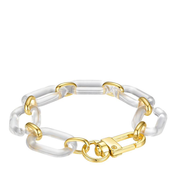 European And American Fashion Resin Oval Clasp Bracelet With Personality Square Clasp Ins Bracelet