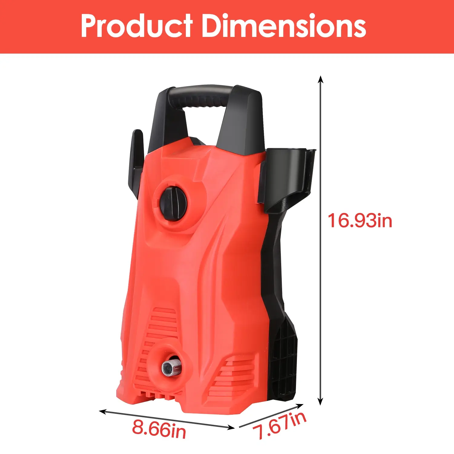 1Pc Electric High Pressure Washer 1740PSI  Powerful Car Washer Pressure Cleaner With Adjustable Spray Nozzle Soap Dispenser IPX5 Waterproof For Patio Garden Dri