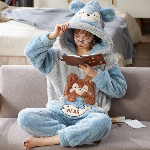 Title 9, Pajamas Women Winter Plush Coral Fleece Korean ...