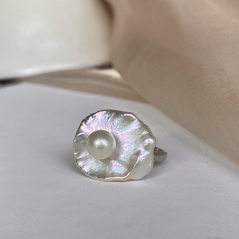 Title 4, Bague Femme Perle Naturelle Baroque