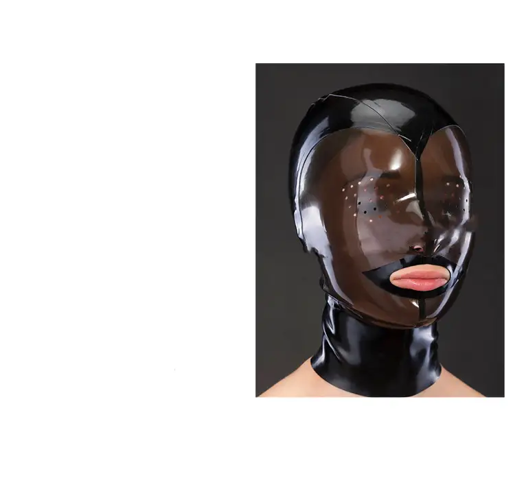 Full Cover Latex Headgear Mask Facial Transparent