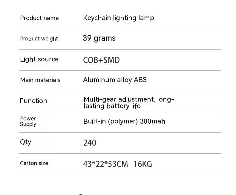 Title 1, COB Keychain Light Outdoor Mountaineering Porta...