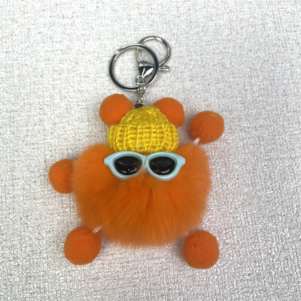 Hair Ball Lipstick Bag Bracelet Bracelet Key Chain Set