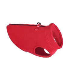 Pet Fleece Zipper Single Vest Sweater - Red - View 1