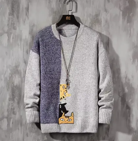 Lined with Fleece and Thickened Student Trend Knitwear