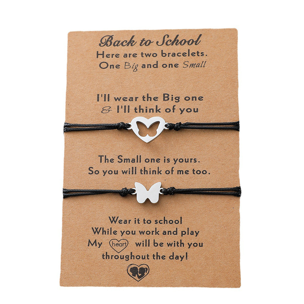 Stainless Steel Butterfly Braided Bracelet Back To School