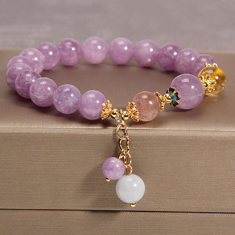 Natural Amethyst Bracelet Female Ins Niche Design