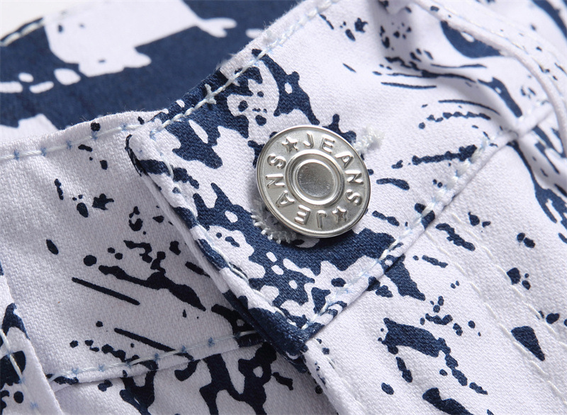 Men's Jeans Digital Printed Cotton Trousers