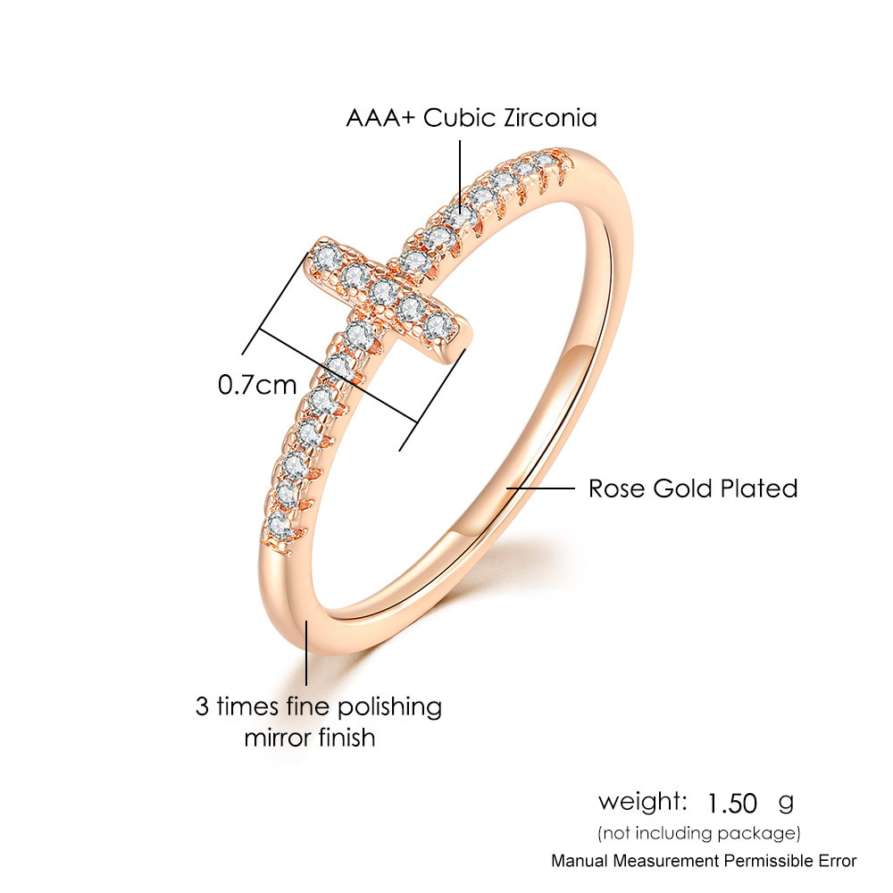 Title 5, Bague Cross Micro Sertie Zirconium