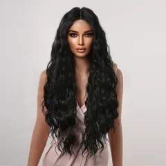Domestic Silk High Temperature Silk Wig Woman With Long Curly Hair In The Middle - Hc11034 - View 1