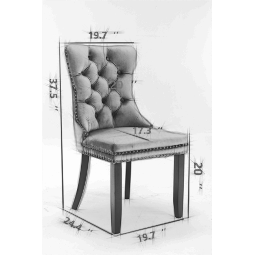 High-end Tufted Solid Wood Contemporary Velvet Upholstered Dining Chair With Golden Stainless Steel… image 13