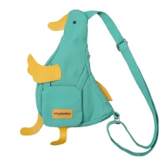 Cute Duck Canvas Bag Girls Messenger Shoulder Bag Funny Cartoon Chest Bags For Women - Green - View 1