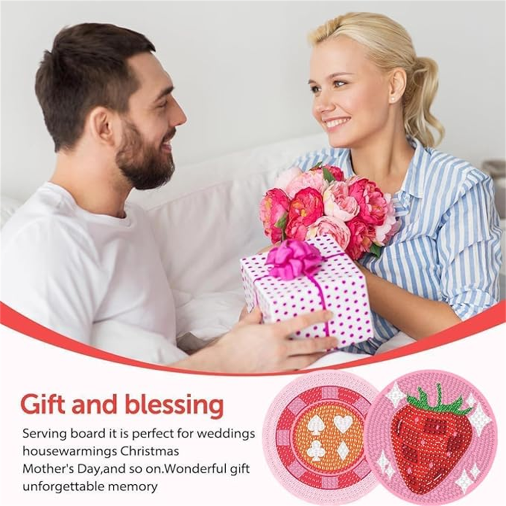 Diamond Art Drawing Coaster With Bracket, DIY Wine Glass Pattern Diamond Art Coaster, Suitable For Adults And Beginners Diamond Drawing Kit, Diamond Kit Craft Supplies, Exquisite Gifts For Fr