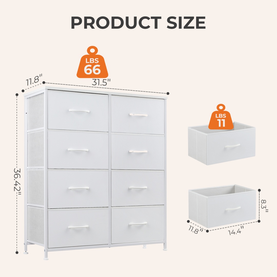 Tall Dresser Fabric Storage Tower ,Wooden Top For Kid Room, Closet, Entryway, Nursery image 31