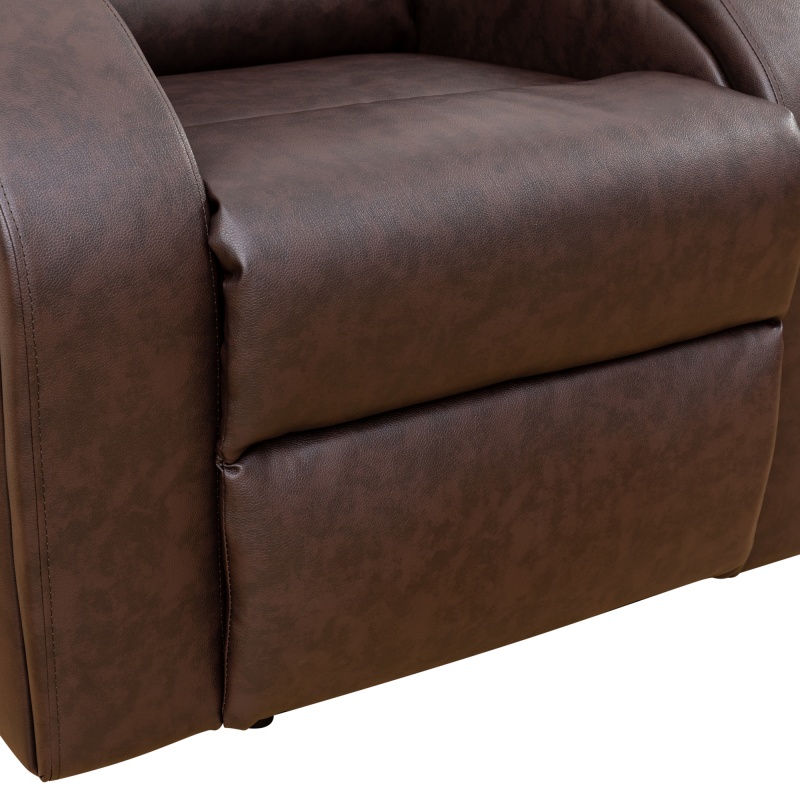 Pickup Only--Brown Faux Synthetic Leather 3-Piece Couch Living Room Sofa Set
