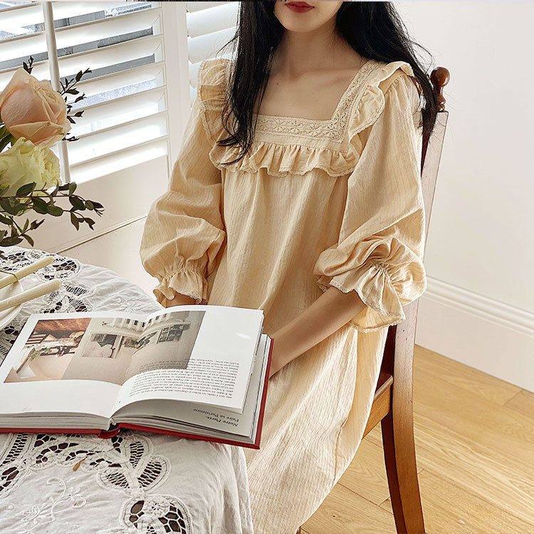 Title 9, Long Palace Lace Square Neck Pajamas