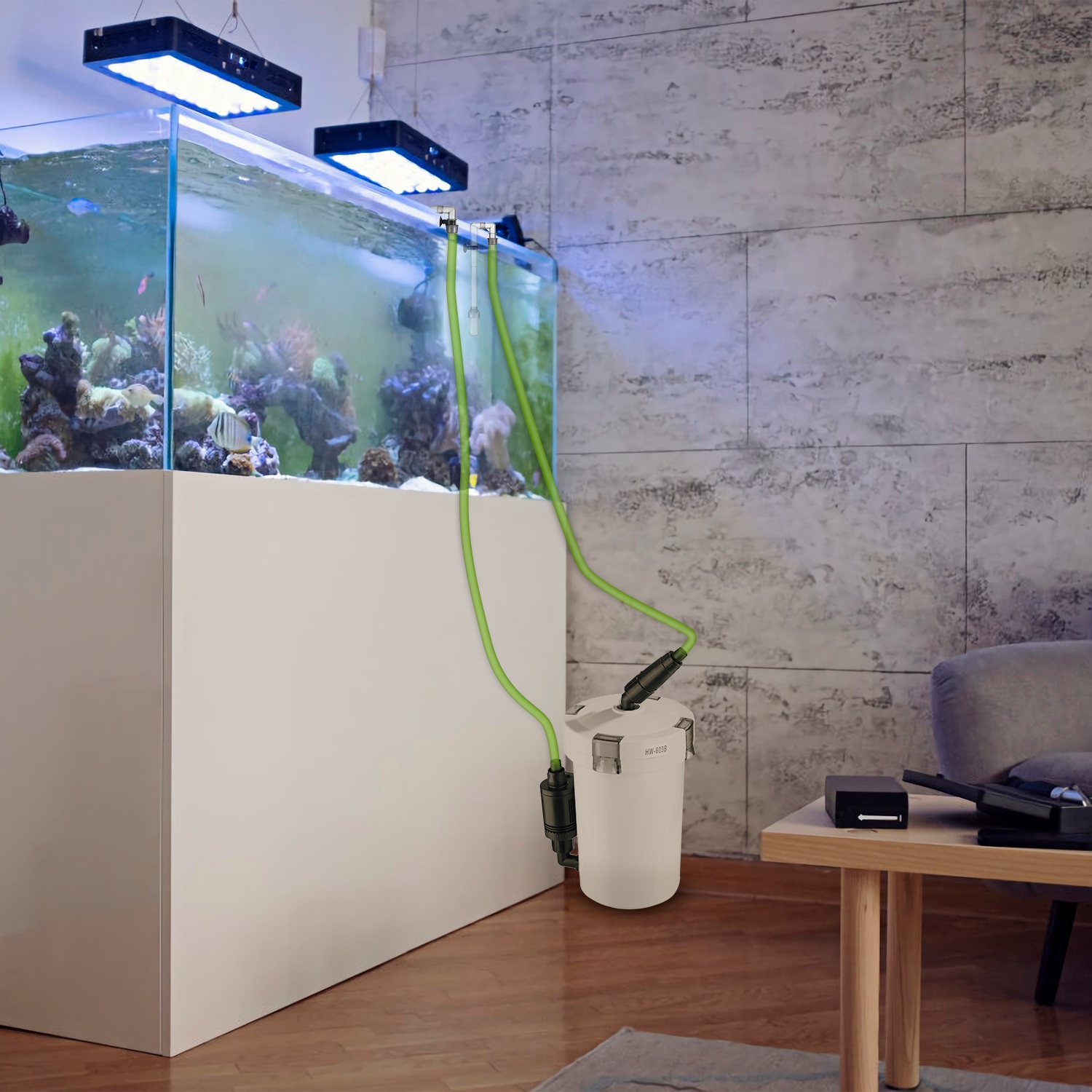 1Pc 3-Stage External Canister Filter For 28 Gallon Aquarium Fish Tank 105gph 6W Easy Installation Silent