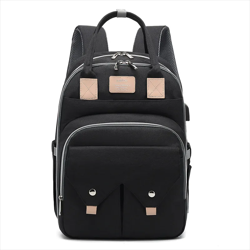 Large-capacity Backpack Mother Backpack Bao Ma Outing Bag - Black