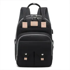 Large-capacity Backpack Mother Backpack Bao Ma Outing Bag - Black - View 1