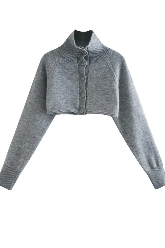 Title 1, Superkurzer Rollkragenpullover aus Wollstrick m...