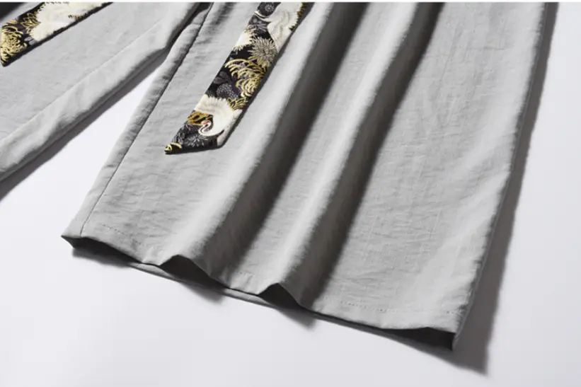 Chinese Style Man Crane Spliced Ribbon
