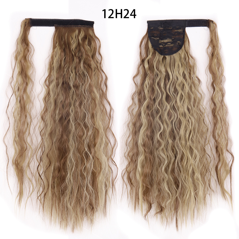 Ponytail Wig Water Wave Velcro Banding Chemical Fiber High Temperature Silk — foto 29