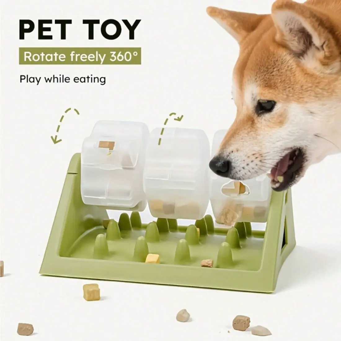Rotating Puzzle Dog Bowl Slow Feeder Anti