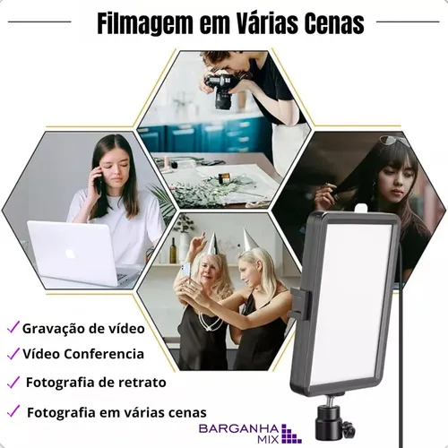 Ring Light LED Professional Photo Illuminator 40cm With 210cm Tripod, White RGB