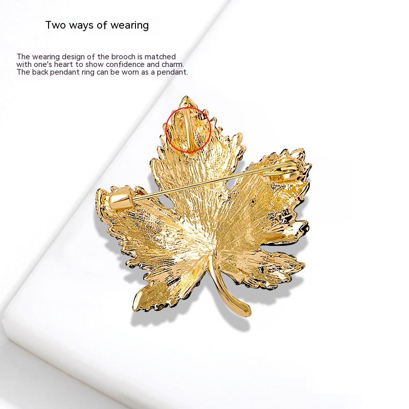 Title 7, Crystal Maple Brooch High Simple Chest Accessories