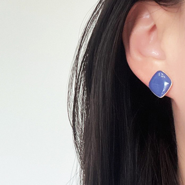 S925 Silver Needle Orange Green Blue Earrings