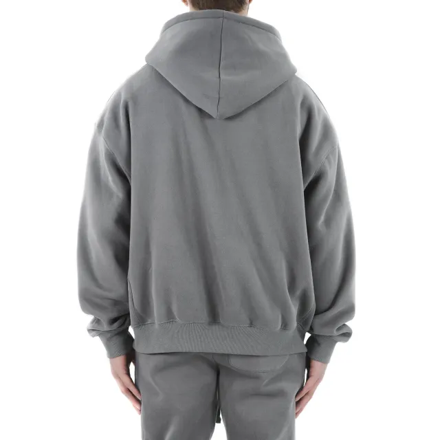 Striped Hooded Long sleeved Plus Velvet Sweatshirt Grey - Shop at LoveMi