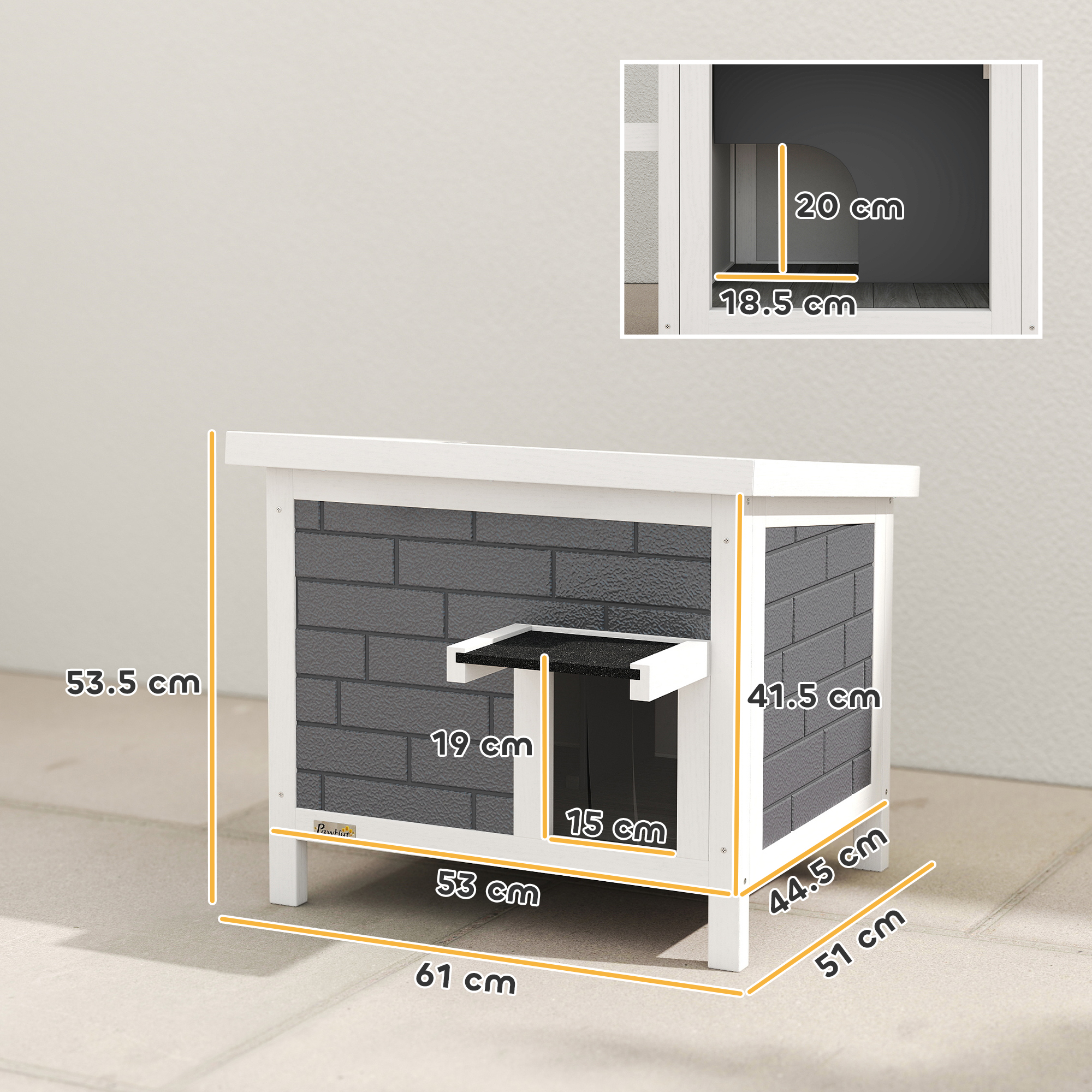 Outdoor Cat House Insulated With Openable Roof, Weatherproof Feral Shelter — image 10