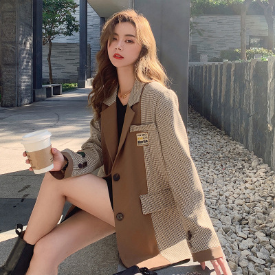 Fashion Single-breasted Stitching Small Suit Jacket