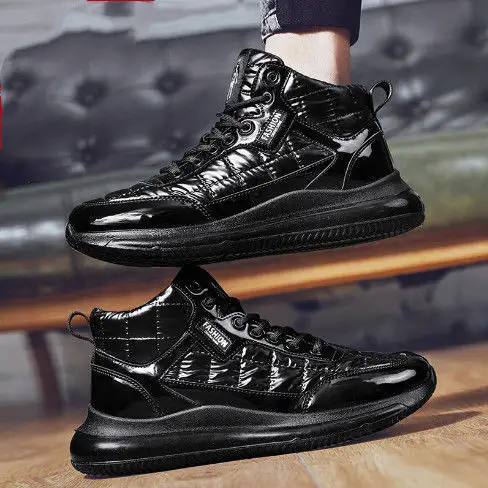 Autumn And Winter Waterproof Down Trend Plus Mid-high Sneakers
