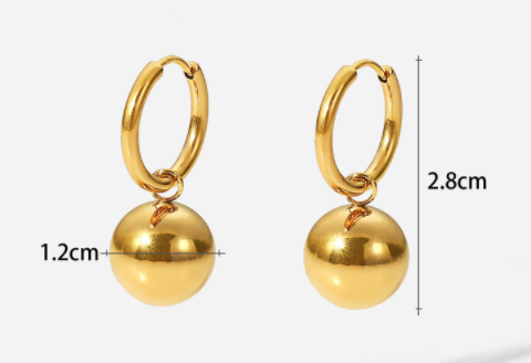 Title 1, Fashion Golden Ball Glossi Ear Buckle Ladies