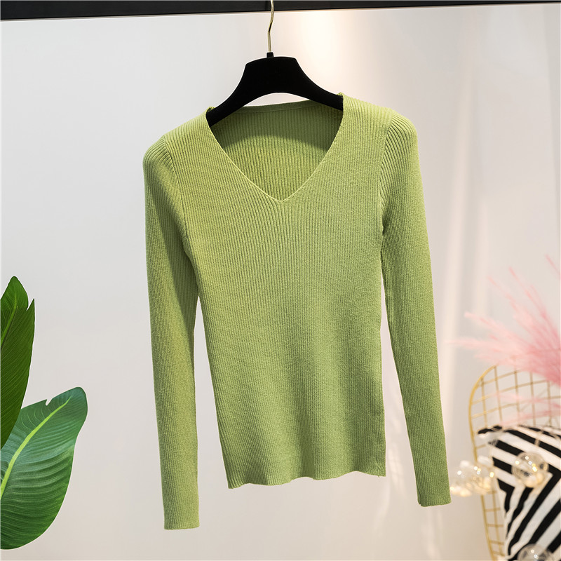 Title 16, Autumn and Winter V-neck Knitted Long-sleeved S...