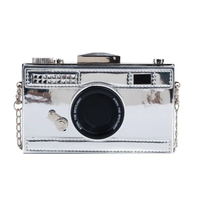 Women's Fashion Patent Leather Glossy Single Shoulder Crossbody Box Bag Silver - Shop at LoveMi