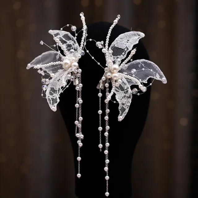 Super Fairy Simple And Smart Lace Beaded Hair Clip Wing Hairpin - Shop at LoveMi