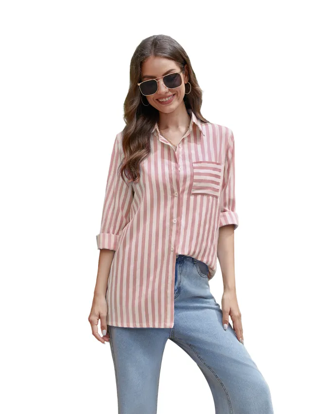 Women's Cardigan Striped Top Brown - Shop at LoveMi