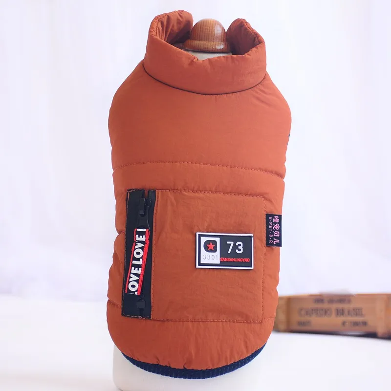Warm Cotton Vest Teddy VIP Thickening Clothes - Grey Orange