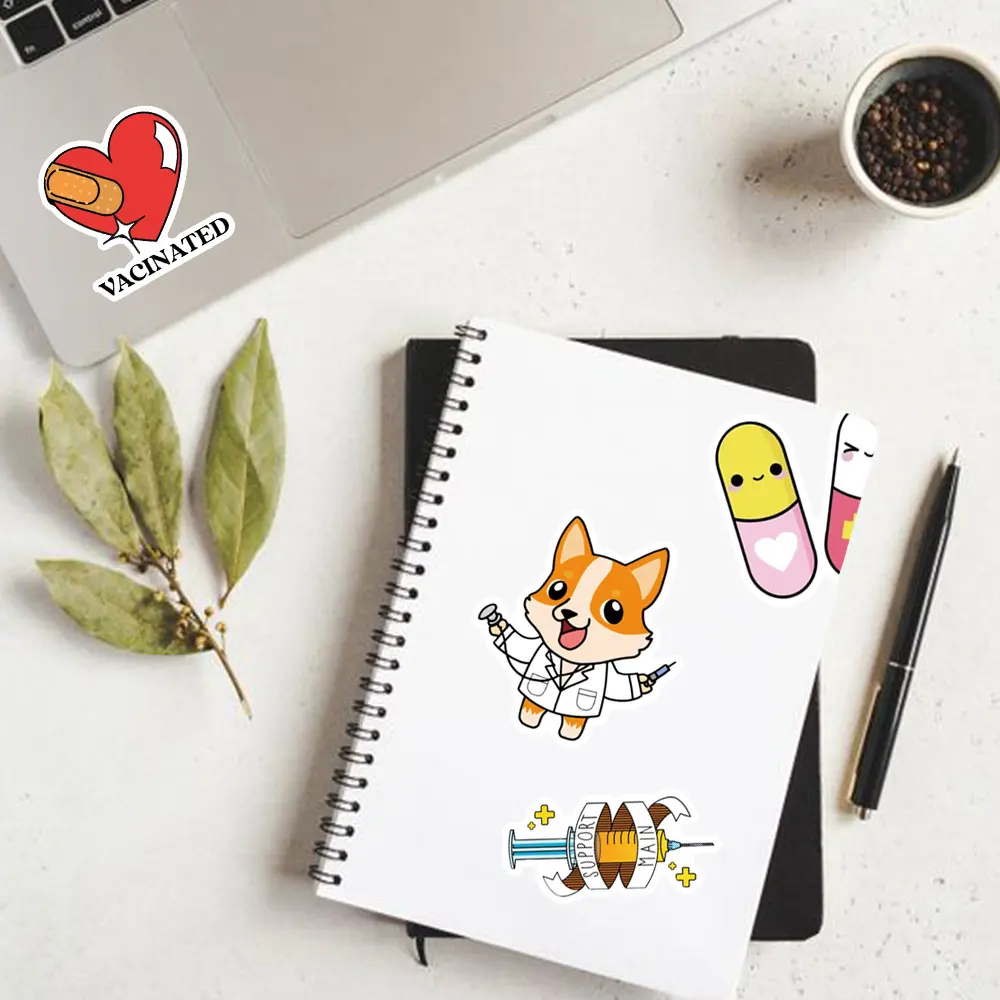 50 Sheets of Waterproof Stickers for Notebook Water Cups