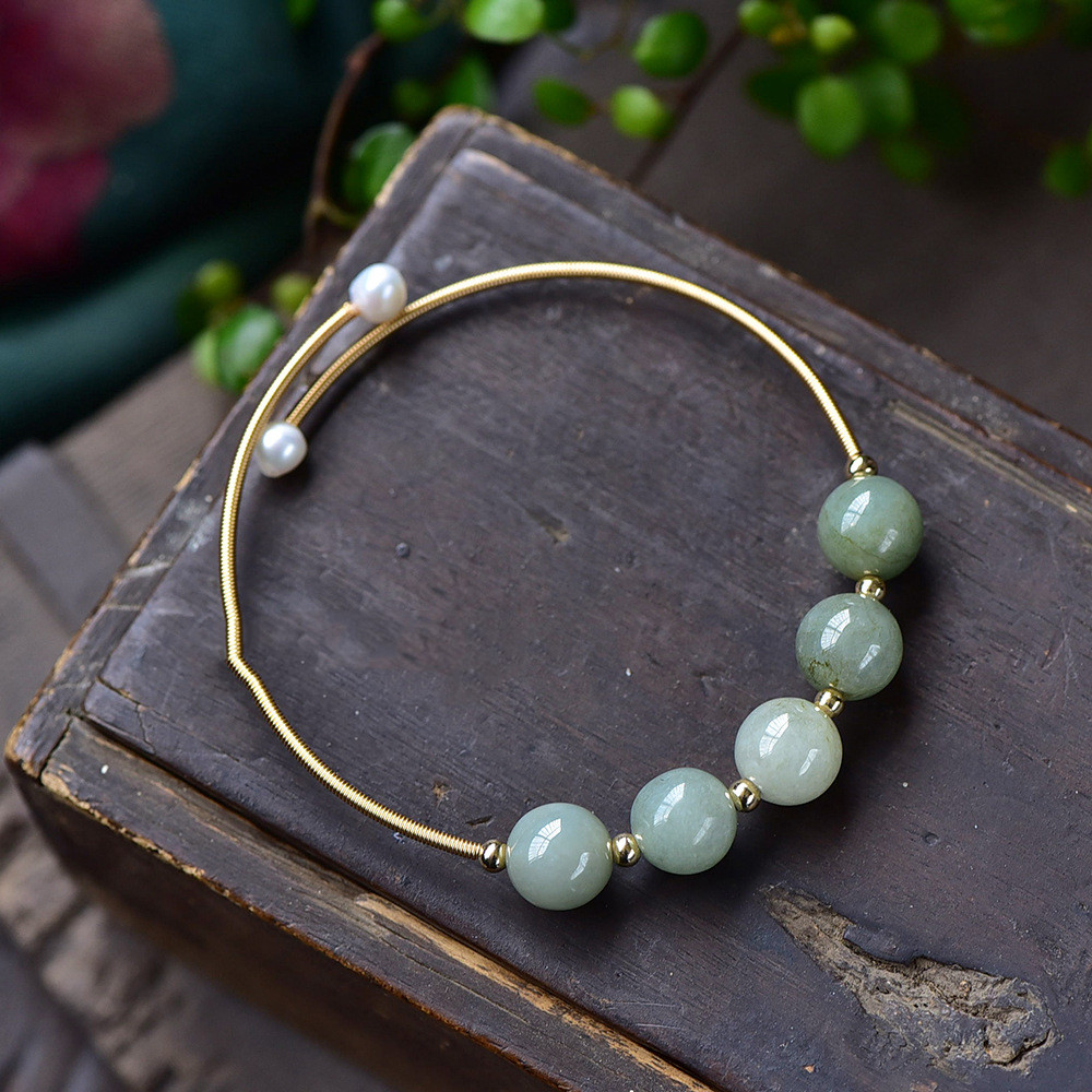 Title 2, Natural Jadeite Ice Seed Oil Green Bracelet Women