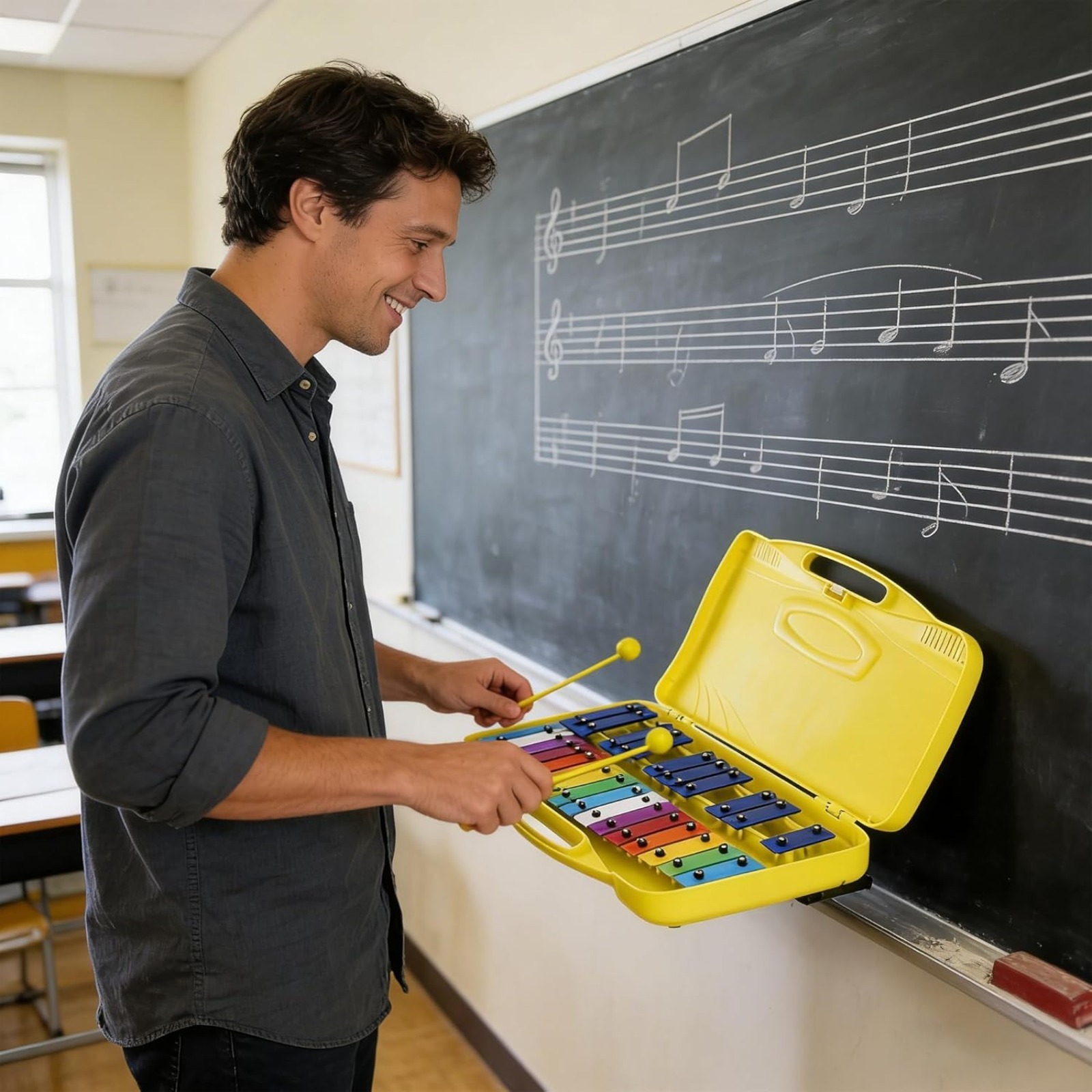 25 Notes Glockenspiel Xylophone, Percussion Instrument With Hard Case And Safe — image 7