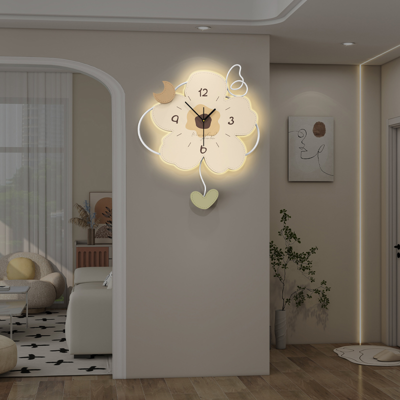Cute Flower Shaped Bedroom Wall Clock