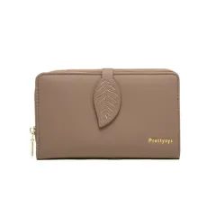 Folding Clutch Bag Large Capacity Purse - Coffee - View 1