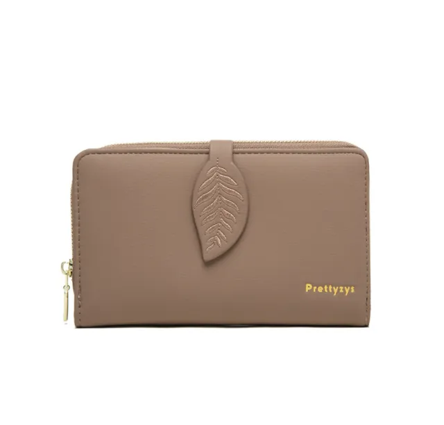 Folding Clutch Bag Large Capacity Purse Coffee - Shop at LoveMi