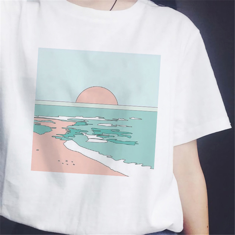 Title 2, Wave sun print couple T-shirt