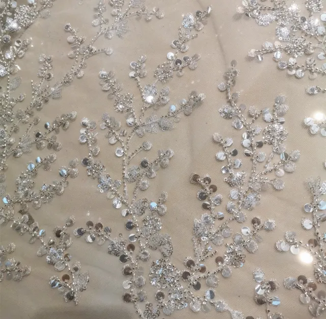 Crystal Sequin Embroidered Transparent Clothing Fabric Transparent - Shop at LoveMi