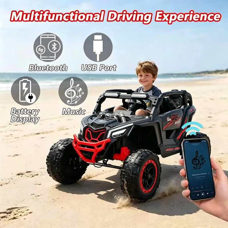 24V 400W Kids Ride On Car UTV W&Parents Remote Control,4-wheel Suspension, 3 Speed, Power Display,Bluetooth,MP3,Music,LED Light, Provide A Speed Of 4-8KM&H For Kids 2