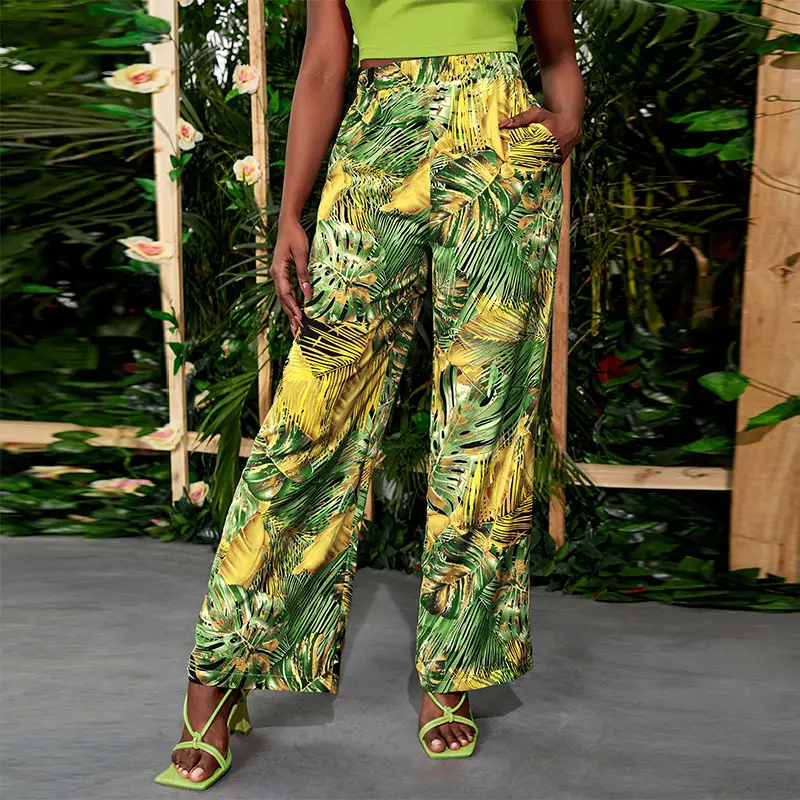 Spring And Summer New Printed Yoga Casual Pants Straight Trousers